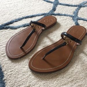 Tory Burch T Logo Flat Thong Sandals